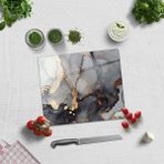 Decorita Stark Mermer Görünümlü Cam Kesme Tablası 29 x 34 cm