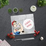 Decorita Süper Anne | Cam Kesme Tahtası - Cam Kesme Tablası | 29CM x 34CM - Gri