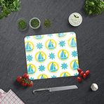 DECORITA Yelken Desenli | Cam Kesme Tahtası (29cm x 34cm)