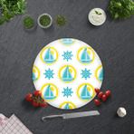Decorita Yelken Desenli | Cam Kesme Tahtası - Cam Kesme Tablası | - 32 cm