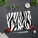 DECORITA Zebra Desen | Cam Kesme Tahtası (30cm x 40cm)