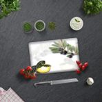 Decorita Zeytin ve Limon Desen Cam Kesme Tablası 20 x 30 cm