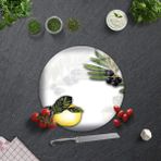 Decorita Zeytin ve Limon Desen Cam Kesme Tablası 32 cm