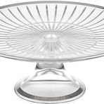 Decorium Accademia Platin Yaldızlı 26 cm Ayaklı Cam Servis Tabağı 9-01150108