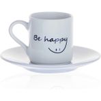 Decorium Be Happy Kahve Fincan Takımı 9-01120394 - 001 - Beyaz - 70 ml