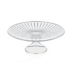 Decorium Cam Ayaklı 26 Cm Servis Tabağı Accademia Platin M06452-Ab