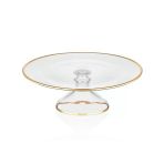 Decorium Cam Ayaklı 28 Cm Servis Tabağı Dalia Altın M06461-Ab