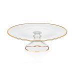 Decorium Cam Ayaklı 33 Cm Servis Tabağı Dalia Altın M06460-Ab