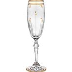 Decorium Camellia 24 Ayar Altın Yaldızlı 150 ml 6 Parça Flüt Cam Şampanya Kadehi 9-01020013