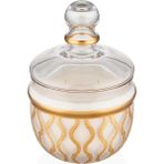 Decorium Cordelia 21,4 cm Kapaklı Dekoratif Cam Mum 9-03020103 - Gold - 1 Adet