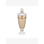 Decorium Cordelia 34,9 cm 2 Parça Kapaklı Ayaklı Dekoratif Cam Kavanoz 9-02010065