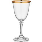 Decorium Dalia 24 Ayar Altın Yaldızlı 200 ml 6 Parça Cam Kırmızı Şarap Kadehi 9-01020004