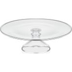 Decorium Dalia Platin Yaldızlı 28 cm Ayaklı Cam Servis Tabağı 9-01150122