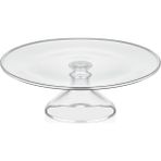 Decorium Dalia Platin Yaldızlı 33 cm Ayaklı Cam Servis Tabağı 9-01150125