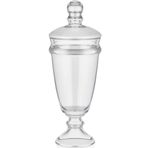 Decorium Dalia Platin Yaldızlı 34,9 cm 2 Parça Kapaklı Ayaklı Cam Kavanoz 9-01150132