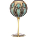 Decorium Hürrem 24 Ayar Altın Yaldızlı 26,5 Cm Ayaklı Dekoratif Çok Renkli Cam Mumluk