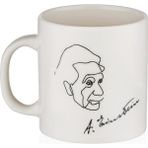 Decorium Iconic Einstein 250 ml Porselen Kupa 9-01130081 - Beyaz