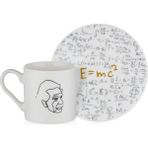 Decorium Iconic Einstein 85 ml 4 Parça 2 Kişilik Porselen Kahve Fincan Takımı 9-01120230
