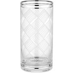 Decorium Karo Platin Yaldızlı 250 ml 6 Parça Cam Meşrubat Bardağı 9-01010011