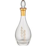 Decorium Lorin 24 Ayar Altın Yaldızlı 35 cm850 ml Cam Şarap Şişesi 9-01040070