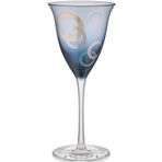 Decorium Lotus 130 ml 4 Parça Mavi Cam Beyaz Şarap Kadehi 9-01020075