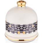 Decorium Monochrome 13,3 cm 2 Parça Kapaklı Dekoratif Cam Mum 9-03020030 - Beyaz - Gold