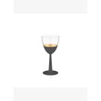 Decorium Vision Black 24 Ayar Altın Yaldızlı 160 ml 6 Parça Siyah - Altın Cam Beyaz Şarap Kadehi