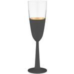 Decorium Vision Black 24 Ayar Altın Yaldızlı 170 ml 6 Parça Flüt Cam Şampanya Kadehi 9-01020017