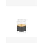 Decorium Vision Black 24 Ayar Altın Yaldızlı 200 ml 6 Parça Siyah - Altın Cam Viski Bardağı 9-01010016