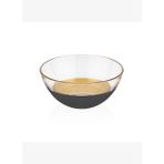 Decorium Vision Black 24 Ayar Altın Yaldızlı 23,5 cm Siyah - Altın Cam Kase 9-01070010