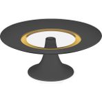 Decorium Vision Black 24 Ayar Altın Yaldızlı 28 cm Ayaklı Cam Servis Tabağı 9-01150022