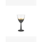 Decorium Vision Black 24 Ayar Altın Yaldızlı 340 ml 6 Parça Siyah - Altın Cam Kırmızı Şarap Kadehi