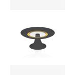 Decorium Vision Black 24 Ayar Altın Yaldızlı Ayaklı Siyah - Altın Cam Servis Tabağı 9-01150021