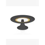 Decorium Vision Black 24 Ayar Altın Yaldızlı Ayaklı Siyah - Altın Cam Servis Tabağı 9-01150022