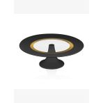 Decorium Vision Black 24 Ayar Altın Yaldızlı Ayaklı Siyah - Altın Cam Servis Tabağı 9-01150023