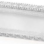 Decorium Zarafet Gümüş Kaplama 28x46 cm Trabzon El İşçiliği Dikdörtgen Telkari Tepsi 9-03010089