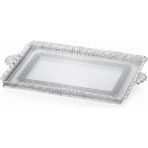 Decorium Zarafet Gümüş Kaplama 34x57 cm Trabzon El İşçiliği Dikdörtgen Telkari Tepsi 9-03010087