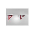 Decormet 015021201504205 Parlak Beyaz Kırmızı 20x60 cm Retro Raf Seti