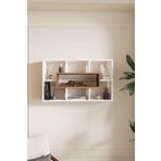 Decormet Closet Duvar Rafı Beyaz-Ceviz