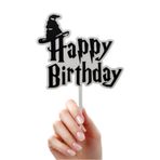 DECOROMA Harry Potter Temalı Pasta Üstü Yazısı Happy Birthday (Doğum Günü Pasta Üzeri Süsü)