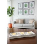 decoronay Dekoratif Beyaz Tabaklı 3'lü Mum Seti ( Taş Dahildir, Mum Dahildir.)
