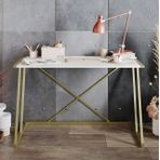 Decorotika Anemon Beyaz Gold Çalışma Masası