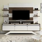 Decorotika Delpi TV Ünitesi 180 cm | 120 cm TV Alanı | 50” Uyumlu | Modern Raflı Tasarım | Beyaz Ceviz