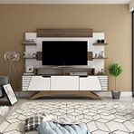 Decorotika Deparo TV Ünitesi 180 cm | 120 cm TV Alanı | 50” Uyumlu | Modern Raflı Tasarım | Beyaz Ceviz