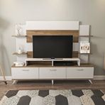 Decorotika Diana TV Ünitesi 180 cm | 120 cm TV Alanı | 50” Uyumlu | Modern Raflı Tasarım | Beyaz Ceviz Beyaz- Ceviz