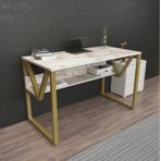 Decorotika Lona Efes Gold Metal Çalışma Masası