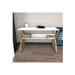 Decorotika Wake Çalışma Masası Beyaz Gold Metal