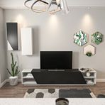 Decorotika Zebra Tv Ünitesi Beyaz Siyaz Siyah
