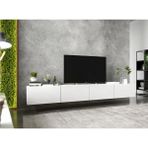 Decoroys Valens Minimalist Tasarımlı TV Ünitesi 200 cm Genişlik 30 cm Derinlik Suntalam Malzeme - Beyaz