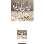 DECORS CENTER ayaklı Diamond lüx yaldızlı 6 parça 6 kişilik ayaklı su bardağı Paşabahçe grappa